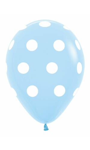 Pastel - Blue with White Polka Dots 12" Balloon