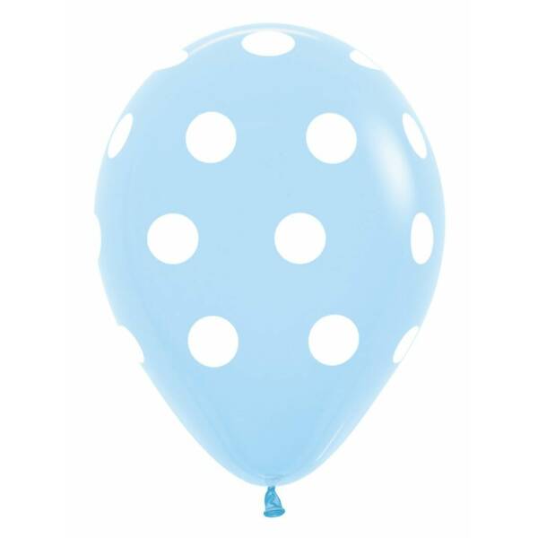 Pastel - Blue with White Polka Dots 12" Balloon
