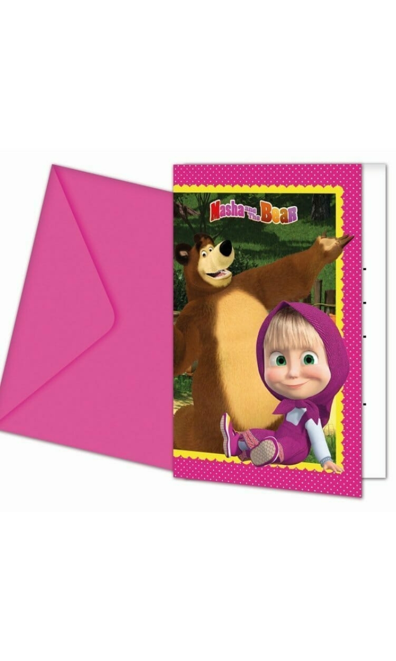 Masha and the Bear Invitations - 6pk