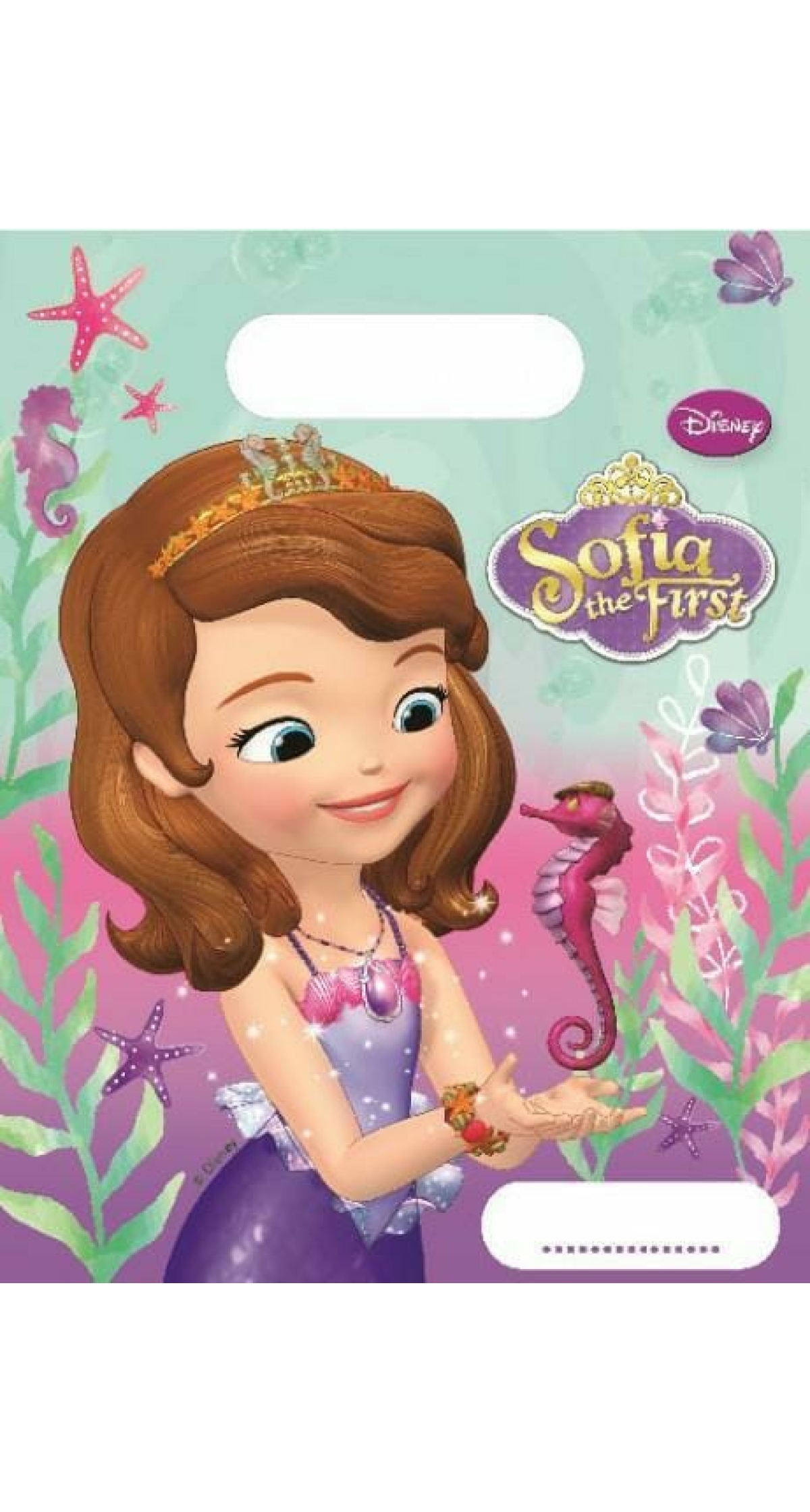 Sofia The First Plastic Party Bags - 6pk