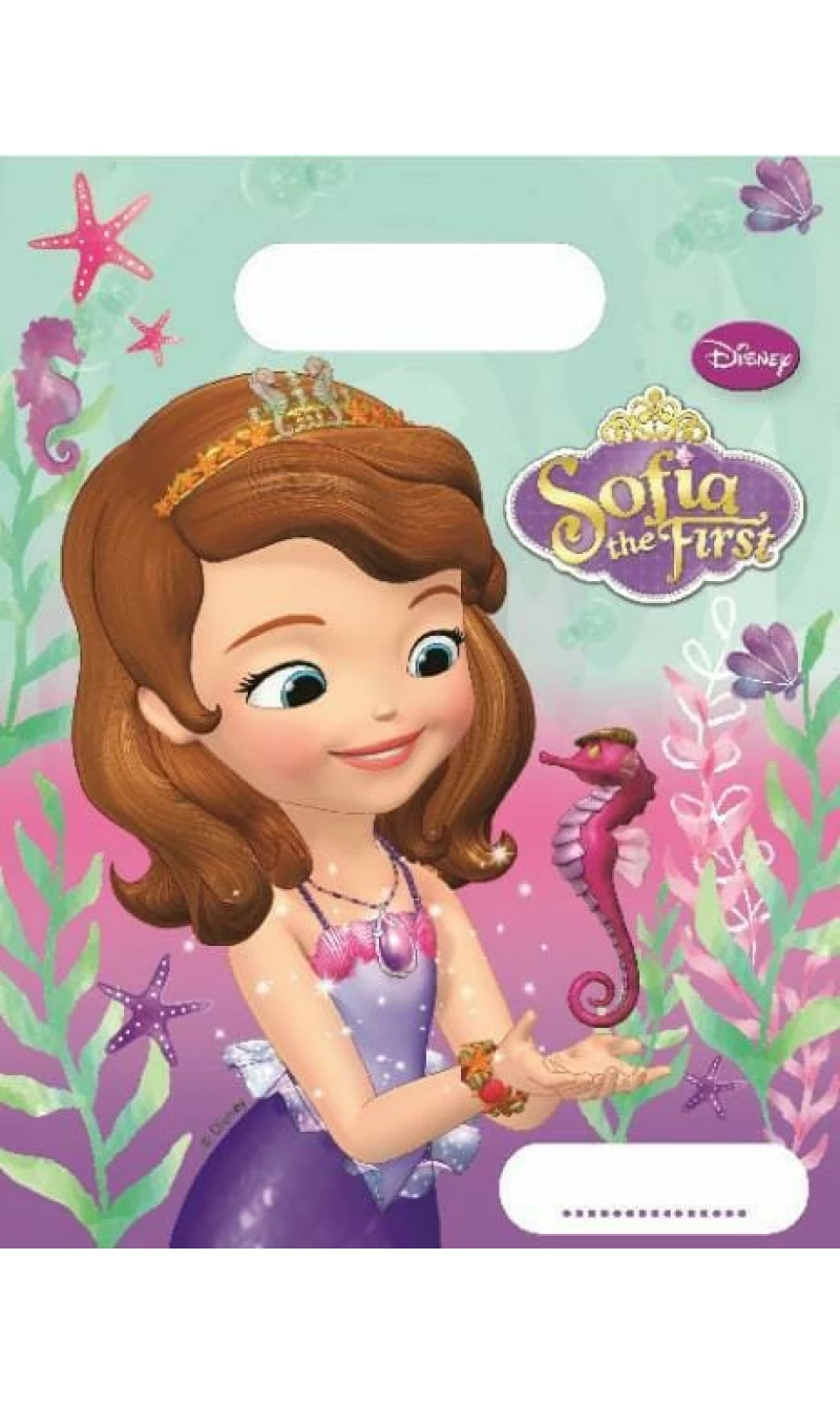 Sofia The First Plastic Party Bags - 6pk