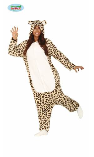 Leopard Plush Onesie - Adult Size Large