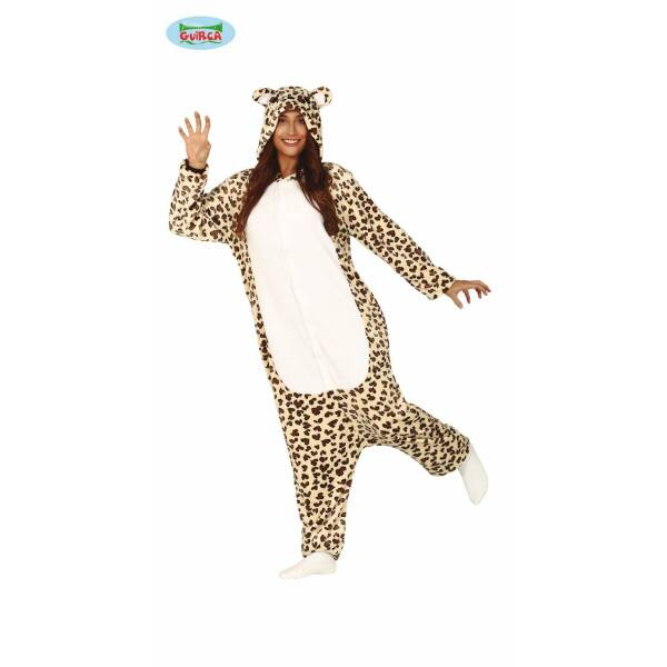 Leopard Plush Onesie - Adult Size Large