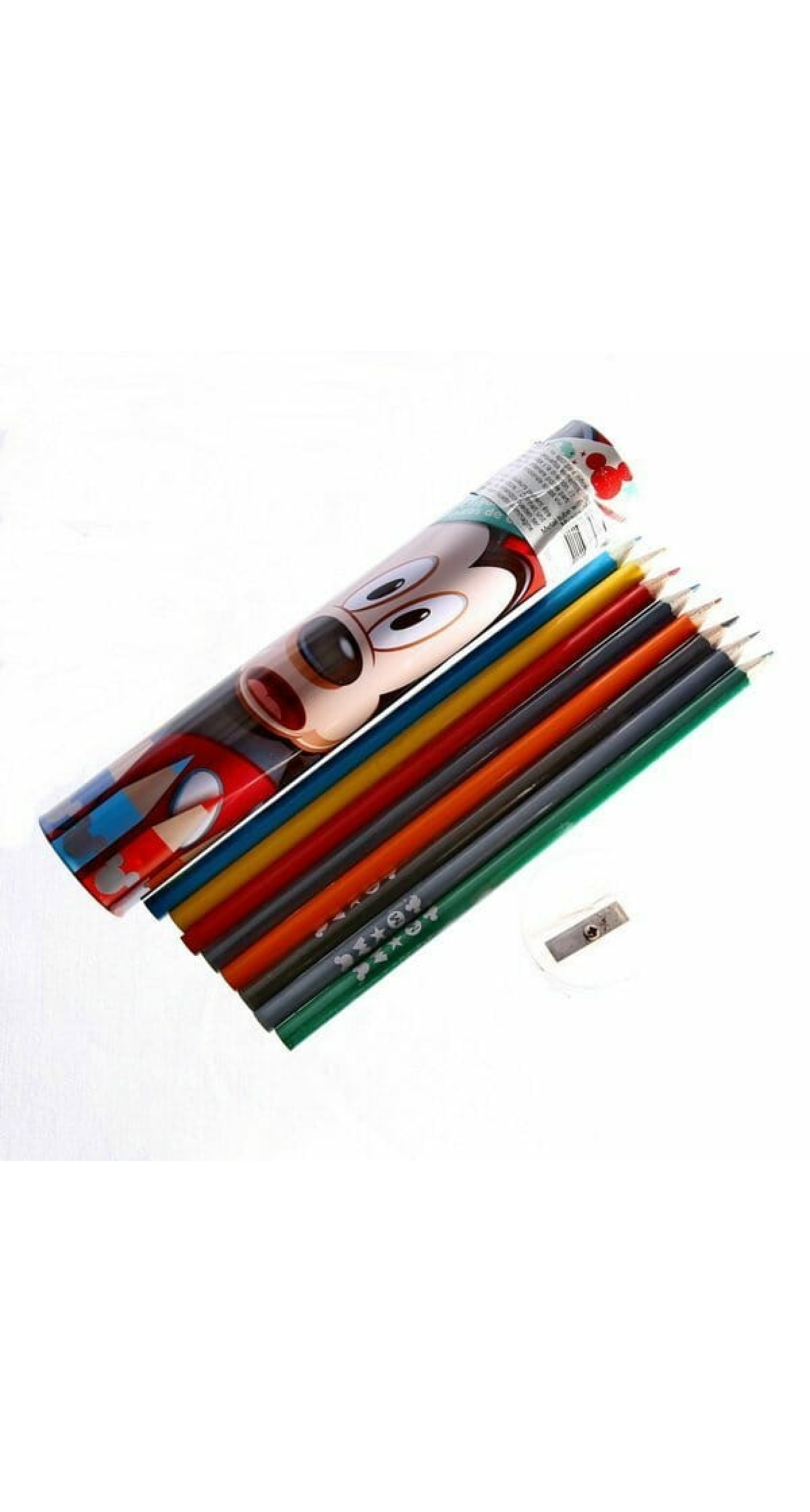Mickey Mouse Clubhouse Metal Tube with Small Pencils & Sharpener - 20cm