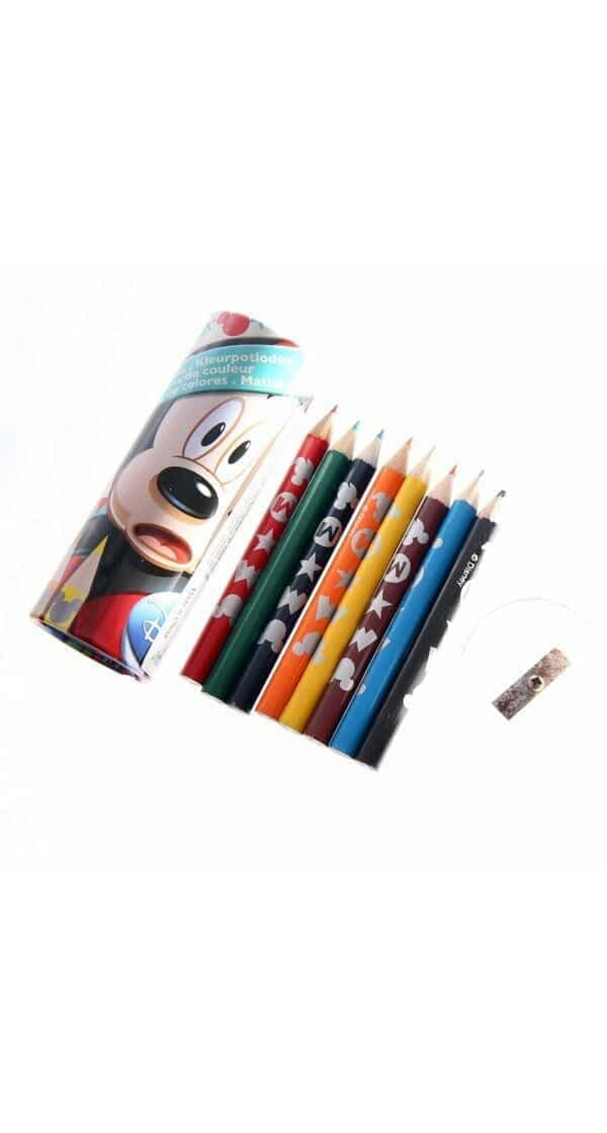 Mickey Mouse Clubhouse Metal Tube with Small Pencils & Sharpener - 11cm