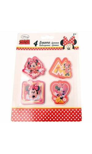 Minnie Mouse Erasers - 4pk