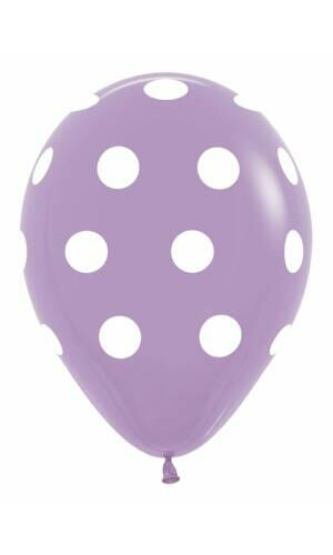 Fashion Solid - Lilac with White Polka Dots 12" Balloon