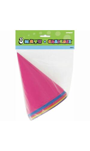 Party Hats - Assorted Colors - 8pk