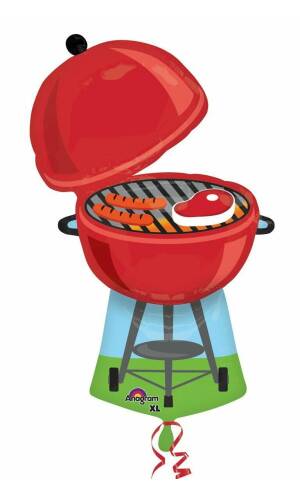 Red BBQ Grill SuperShape Foil Balloon - 58cm x 91cm