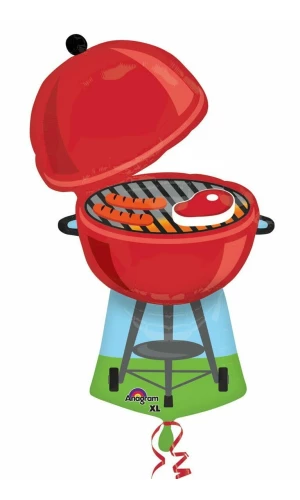 Red BBQ Grill SuperShape Foil Balloon - 58cm x 91cm