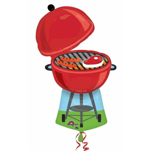 Red BBQ Grill SuperShape Foil Balloon - 58cm x 91cm