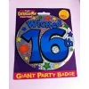 Jumbo Badge - Wicked 16th Holographic (TEF) Blue - 15cm