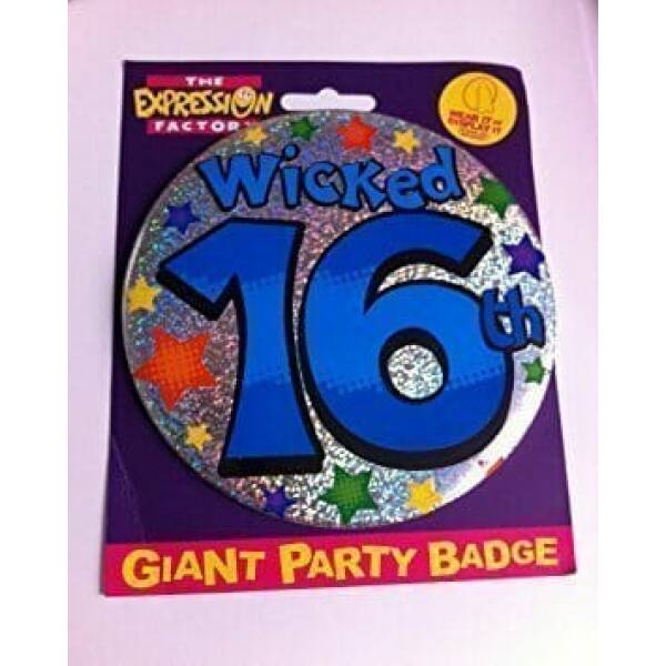 Jumbo Badge - Wicked 16th Holographic (TEF) Blue - 15cm