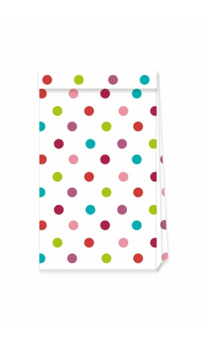 Party Essentials Paper Party Bags Multicolor Dots - 4pk