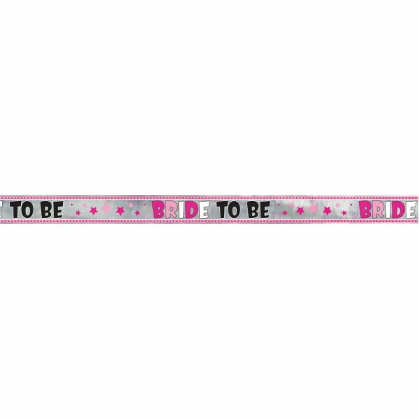 Foil Pink Stars Bride to Be Banner - 12 ft - Long Fold
