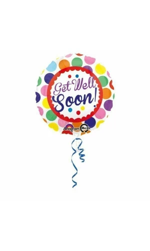 Get Well Soon Spotted Foil Balloon 18''