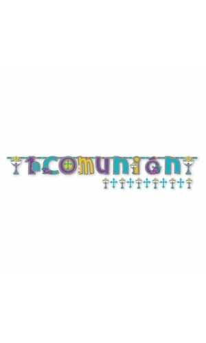 1a Comunion Jumbo Letter Banner (First Communion) - 2pk
