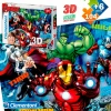 Marvel Avengers Puzzle With 3D Glasses - 104pcs