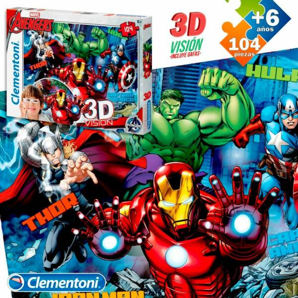 Marvel Avengers Puzzle With 3D Glasses - 104pcs