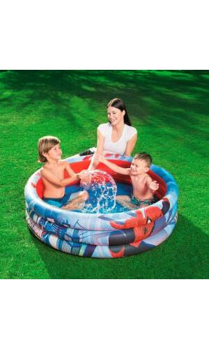 Bestway Spider-man Inflatable 3-Ring Pool 122x30cm for Age 2+ Years (Online Only)