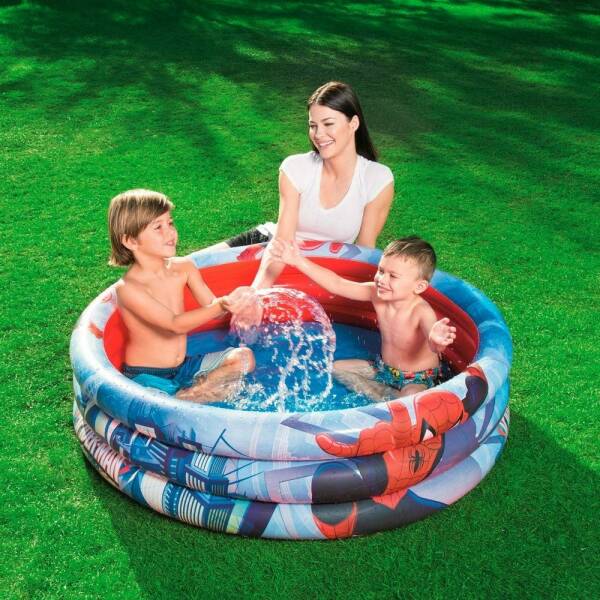 Bestway Spider-man Inflatable 3-Ring Pool 122x30cm for Age 2+ Years (Online Only)