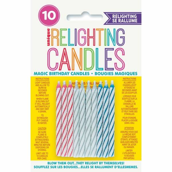 Multicolor Magic Birthday Candle - 10pk