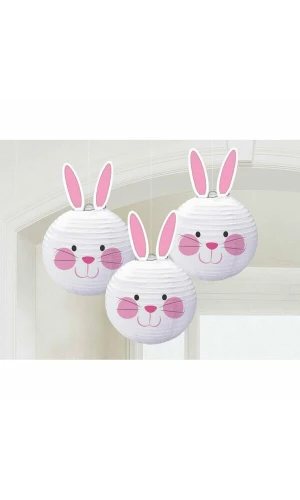 Easter Bunny Paper Lanterns 3pk - 24cm
