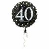 40 Happy Birthday Black Foil Balloon 18'' - 45cm
