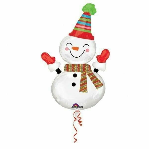 Smiley Snowman Foil Balloon 24'' x 36'' (60cm x 91cm)