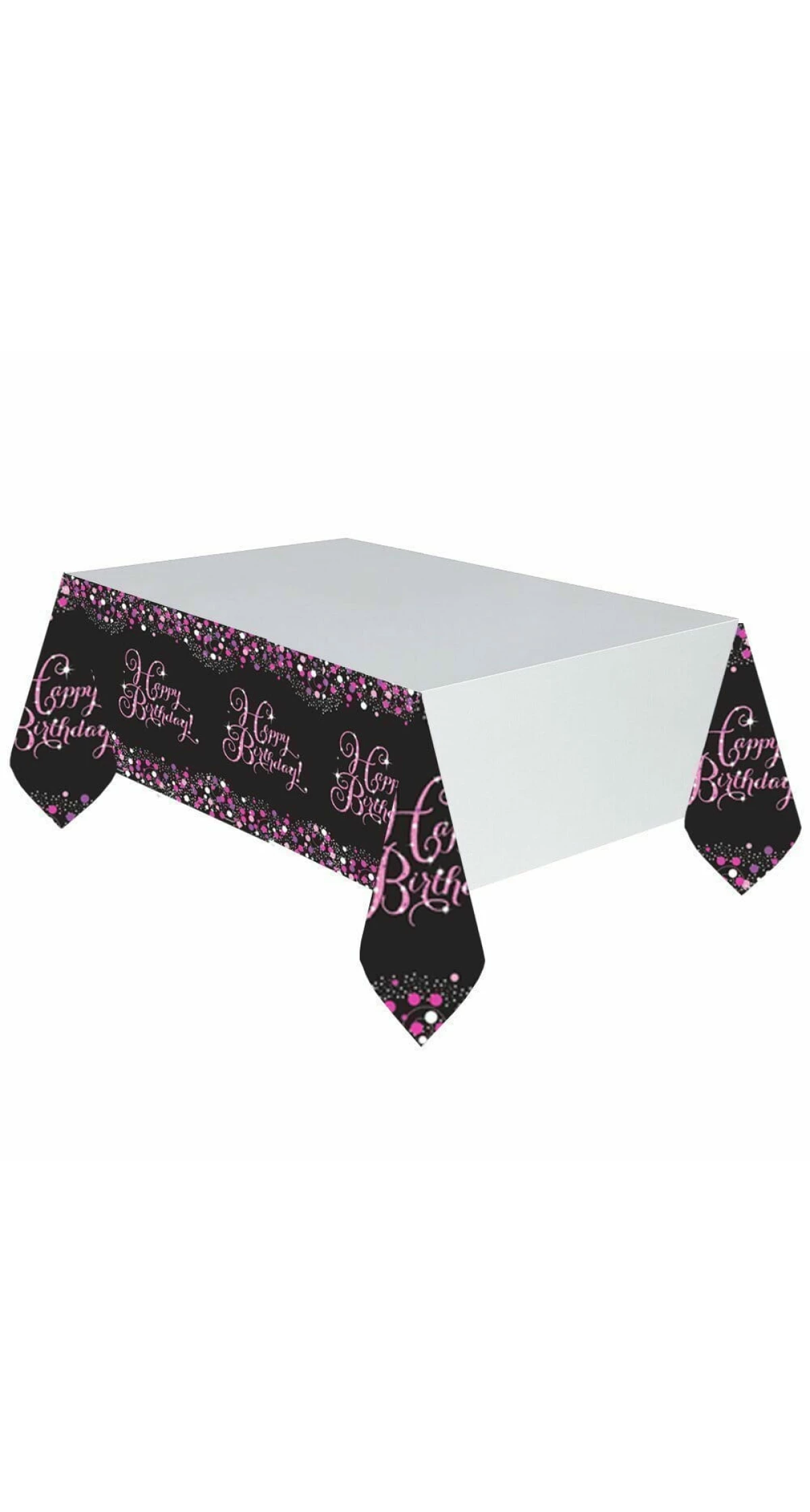 Pink Celebration Plastic Tablecover - 137cm x 259cm