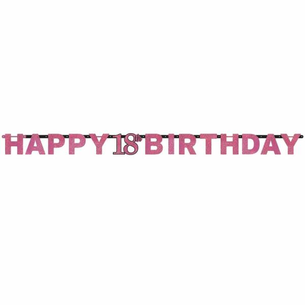 18th Pink Sparkling Celebration Paper Letter Banner - 2.13m