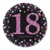 18th Pink Sparkling Celebration Paper Plates 22.9cm – 8pk