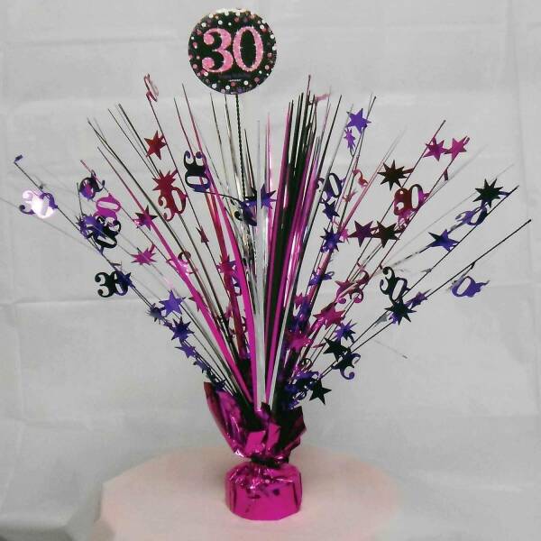 30th Birthday Pink Sparkling Celebration Centerpiece 46cm - 1pk