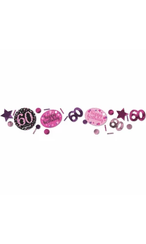 60th Pink Sparkling Celebration Confetti – 34g