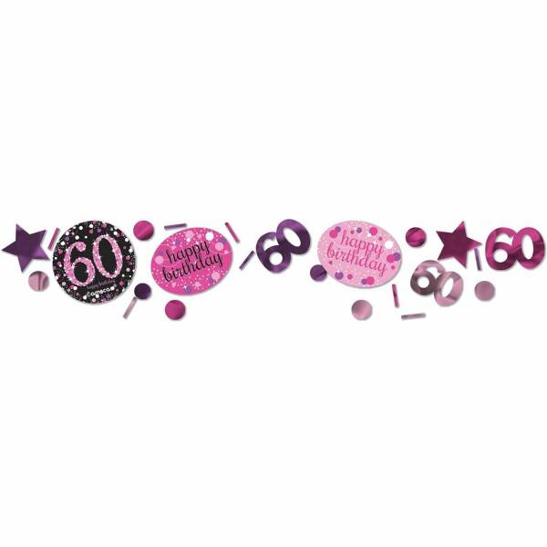 60th Pink Sparkling Celebration Confetti – 34g