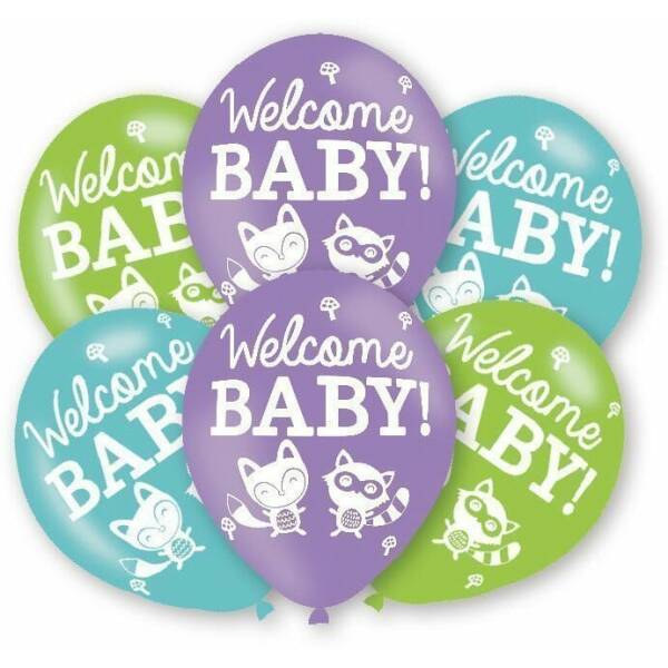 Woodland Baby Balloons 11" Latex - 6pk