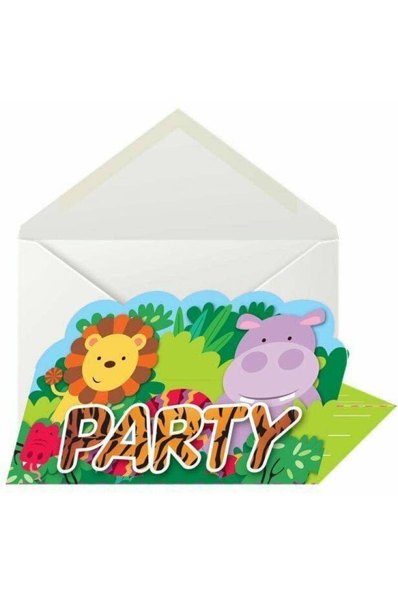 Animal Friends Stand Up Invite & Envelopes - 6pk