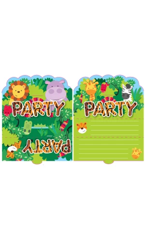 Animal Friends Stand Up Invite & Envelopes - 6pk