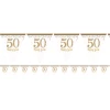 50th Gold Sparkling Wedding Anniversary Pennant Banner- 396cm x 20.1cm