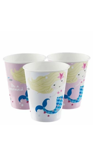 Be A Mermaid Paper Cups 250ml - 8pk