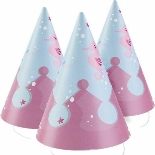 Be A Mermaid Party Cone Hats - 8pk