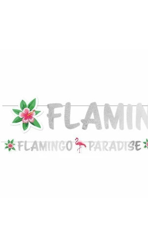 Flamingo Paradise Glitter Letter Banner - 1.35m