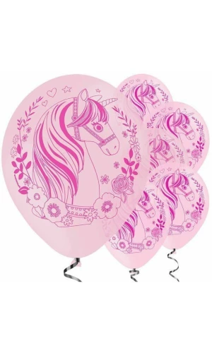 Magical Unicorn All Over Print 27.5 cm/11" Latex Balloons - 6pk