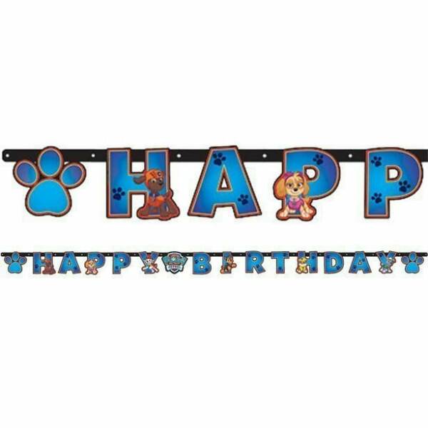 Paw Patrol Happy Birthday Letter Banner - 2.4m