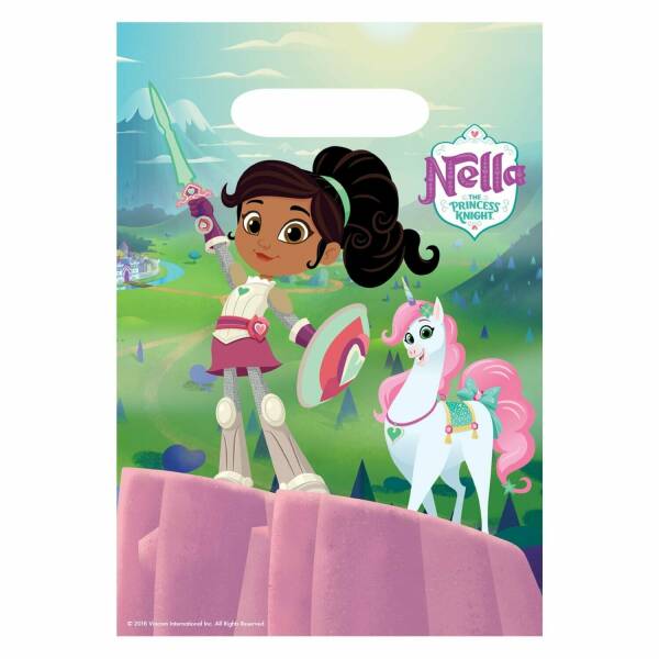 Nella The Princess Knight Plastic Party Bags - 8pk
