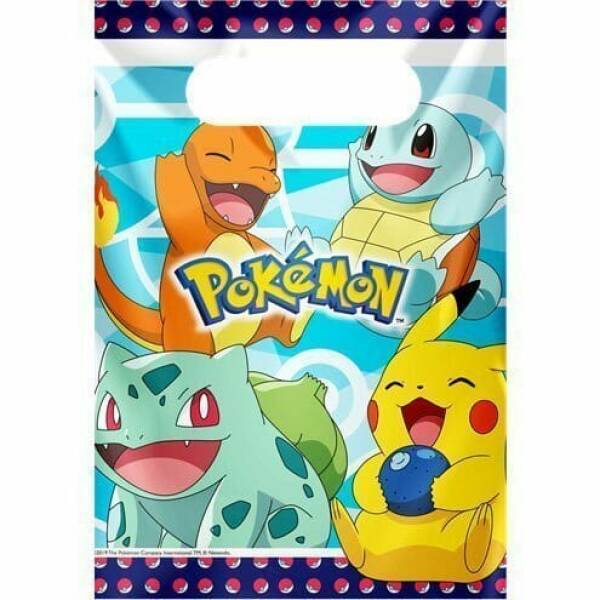 Pokemon Plastic Party Bags - 8pk