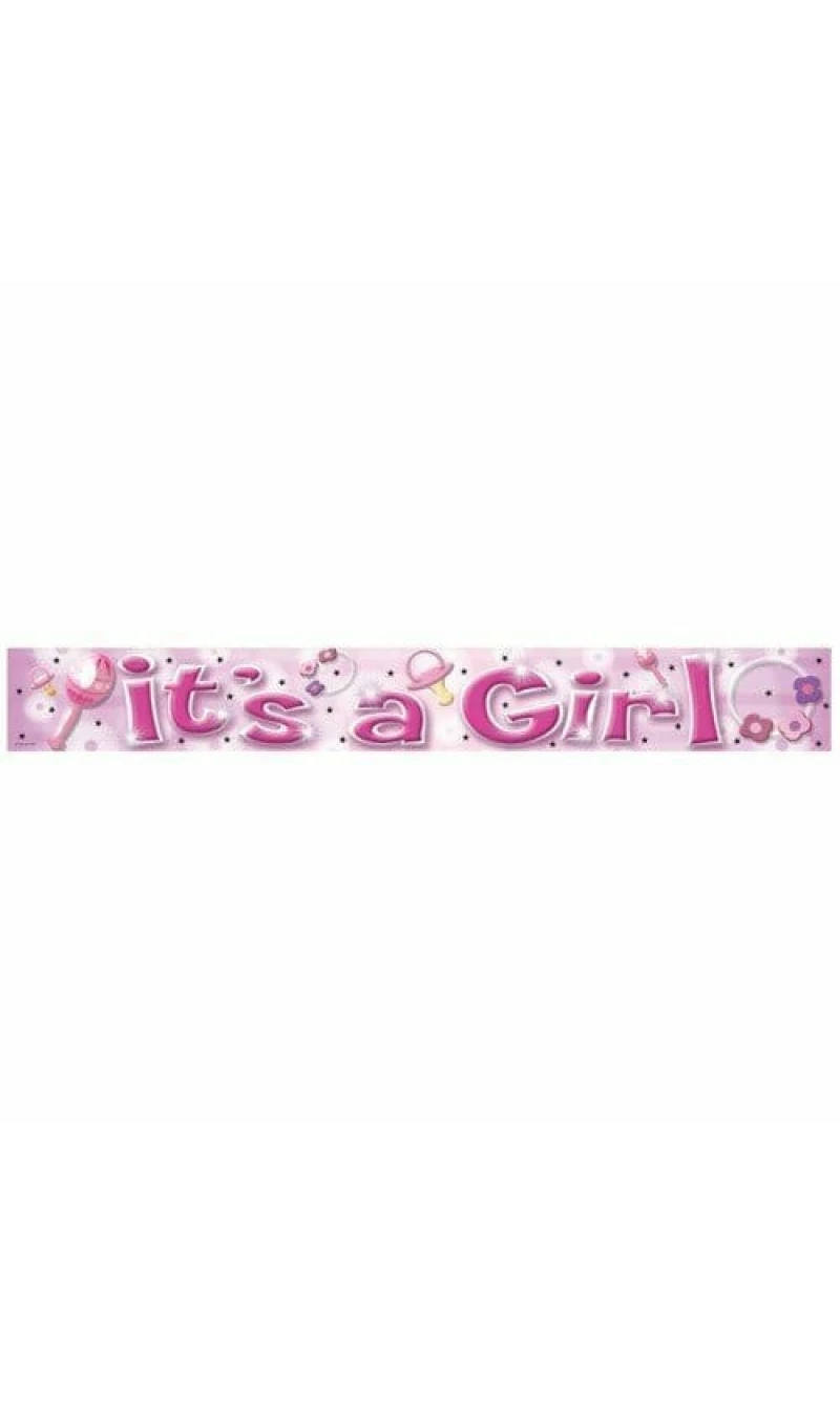 It's a Girl Foil Banner - 11cm x 365cm