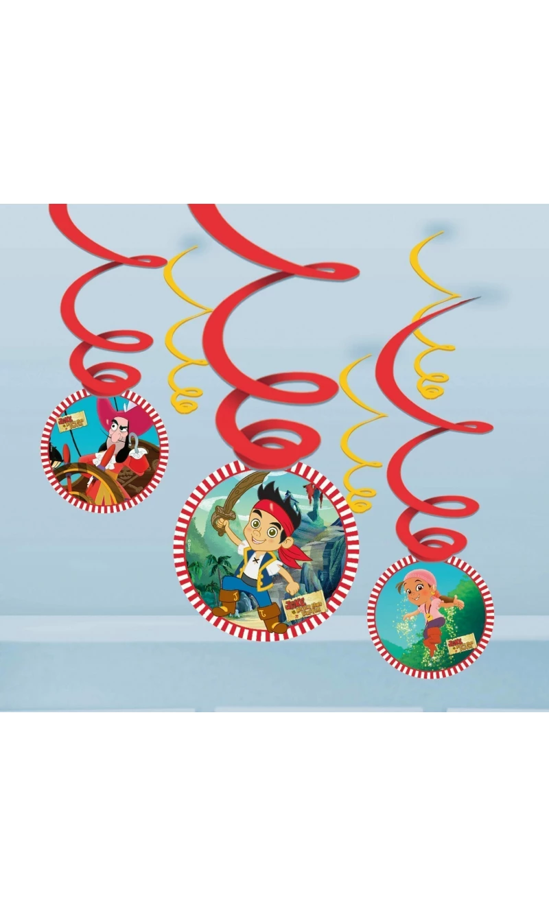 Jake and the Never Land Pirates Hanging Swirls Decorations - 6pk