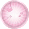 Pink Booties Paper Plates 23cm - 8pk