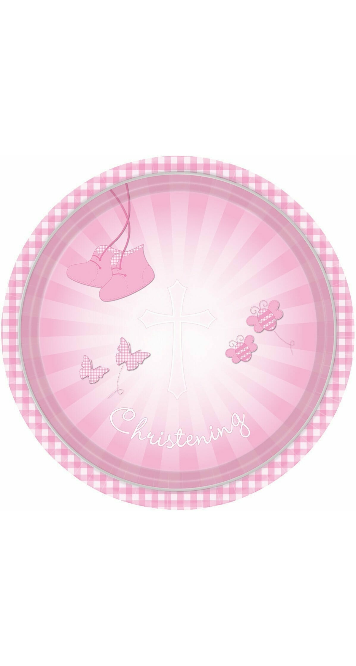 Pink Booties Paper Plates 23cm - 8pk